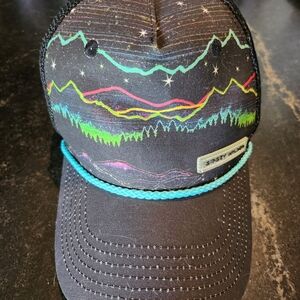 Black and Multicolor Graphic Cap